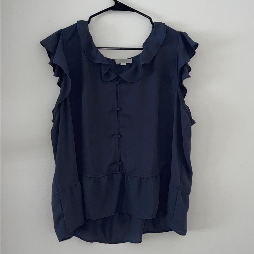 SOLD LOFT Women's Elegant Black Ruffle Blouse